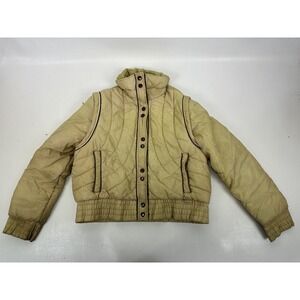 Fashion Bug Puffer Jacket Vest Vintage Womens M Removable Sleeves 80's